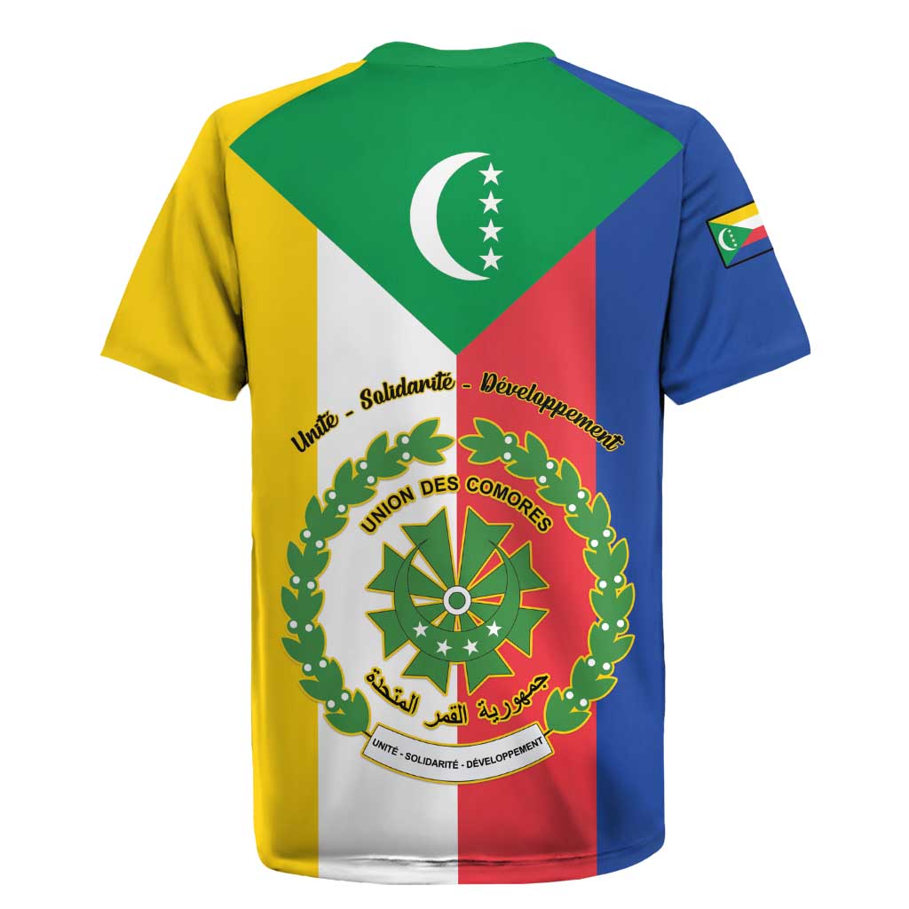 Comoros Rugby Jersey Coat Of Arms Flag Style