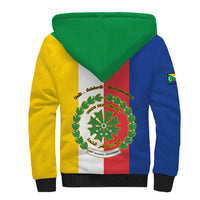 Comoros Sherpa Hoodie Coat Of Arms Flag Style