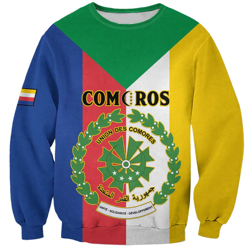 Comoros Sweatshirt Coat Of Arms Flag Style