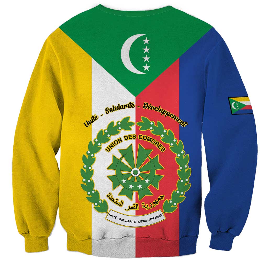 Comoros Sweatshirt Coat Of Arms Flag Style