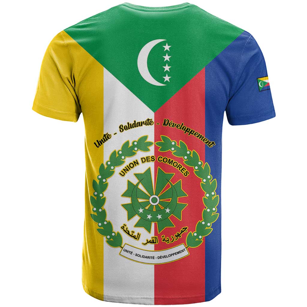 Comoros T Shirt Coat Of Arms Flag Style
