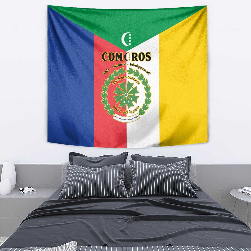 Comoros Tapestry Coat Of Arms Flag Style