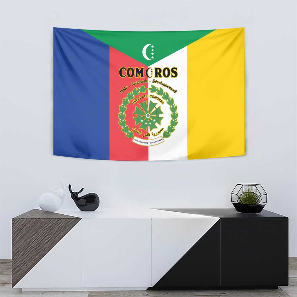 Comoros Tapestry Coat Of Arms Flag Style
