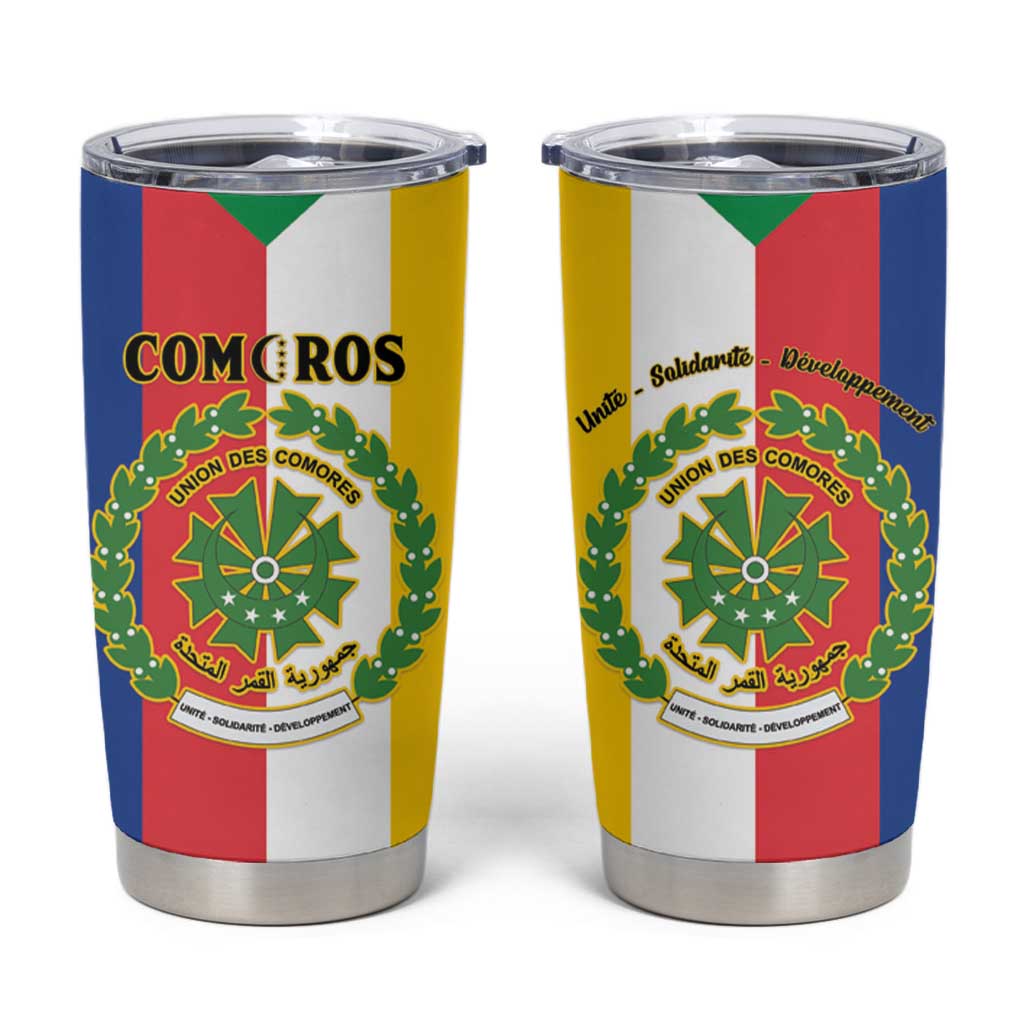 Comoros Tumbler Cup Coat Of Arms Flag Style