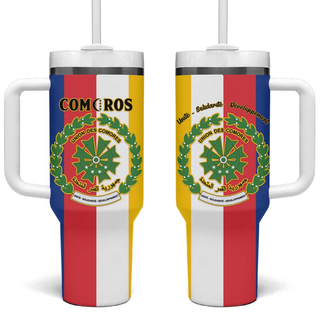 Comoros Tumbler With Handle Coat Of Arms Flag Style