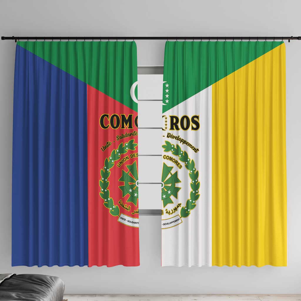 Comoros Window Curtain Coat Of Arms Flag Style
