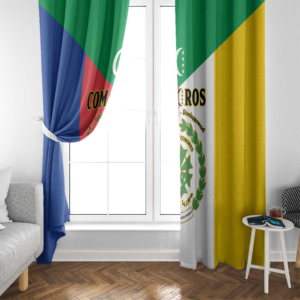 Comoros Window Curtain Coat Of Arms Flag Style