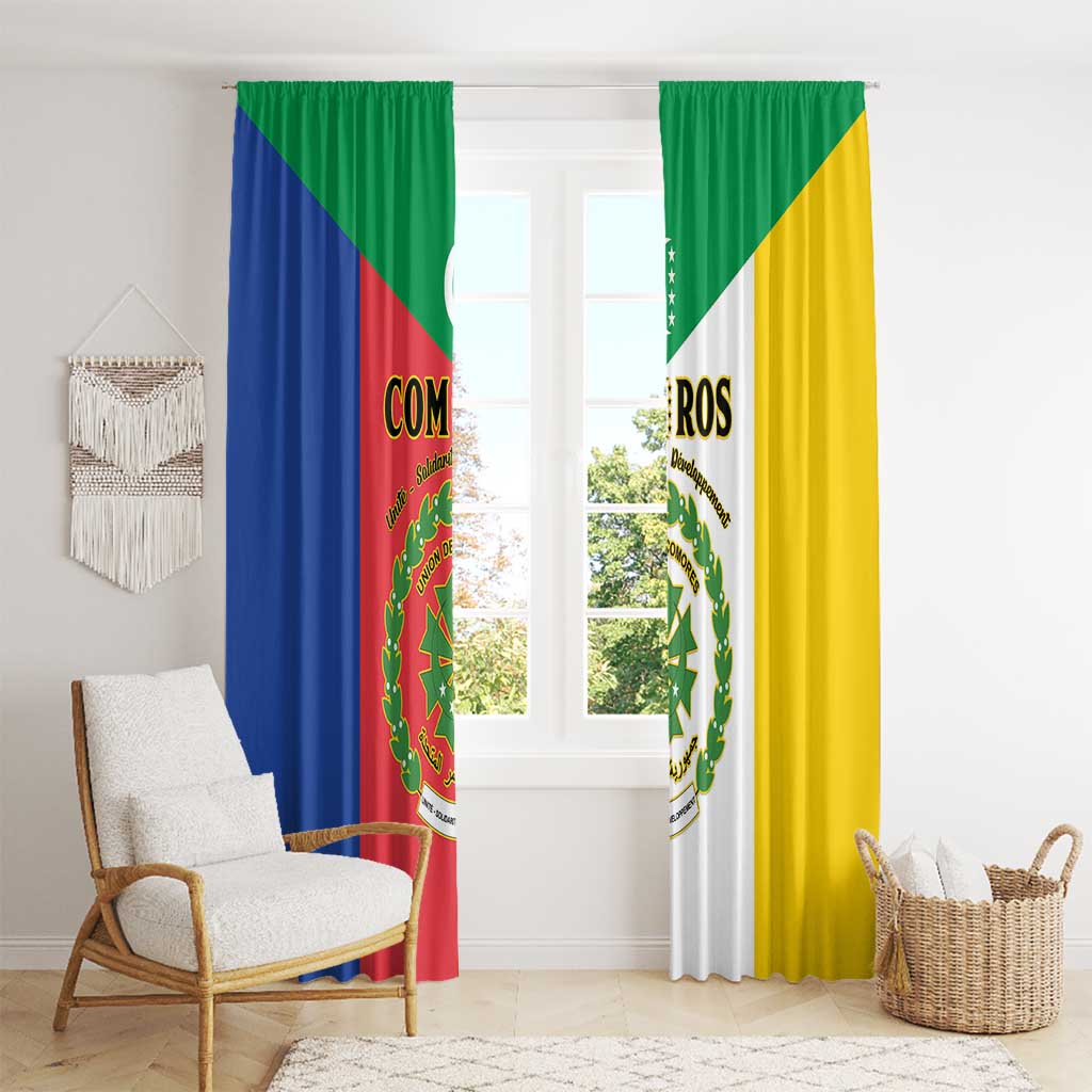 Comoros Window Curtain Coat Of Arms Flag Style