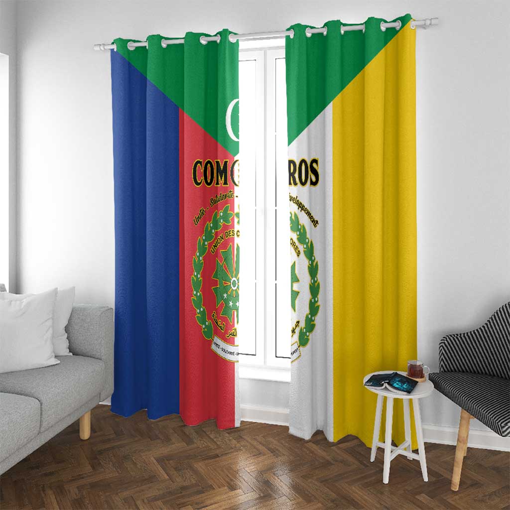 Comoros Window Curtain Coat Of Arms Flag Style