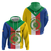 Comoros Zip Hoodie Coat Of Arms Flag Style