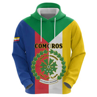 Comoros Zip Hoodie Coat Of Arms Flag Style