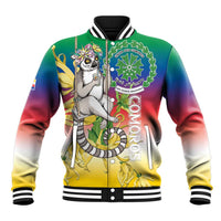 Comoros Mongoose Lemur Baseball Jacket Coat Of Arms With Ylang Ylang