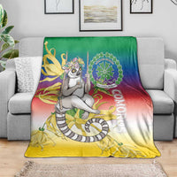 Comoros Mongoose Lemur Blanket Coat Of Arms With Ylang Ylang