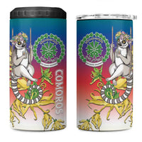 Comoros Mongoose Lemur 4 in 1 Can Cooler Tumbler Coat Of Arms With Ylang Ylang