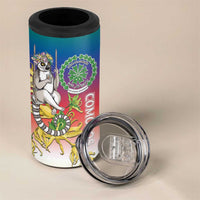 Comoros Mongoose Lemur 4 in 1 Can Cooler Tumbler Coat Of Arms With Ylang Ylang