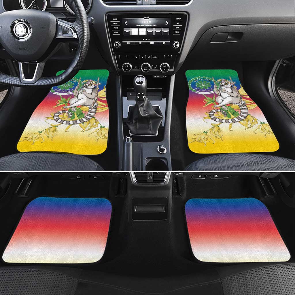 Comoros Mongoose Lemur Car Mats Coat Of Arms With Ylang Ylang