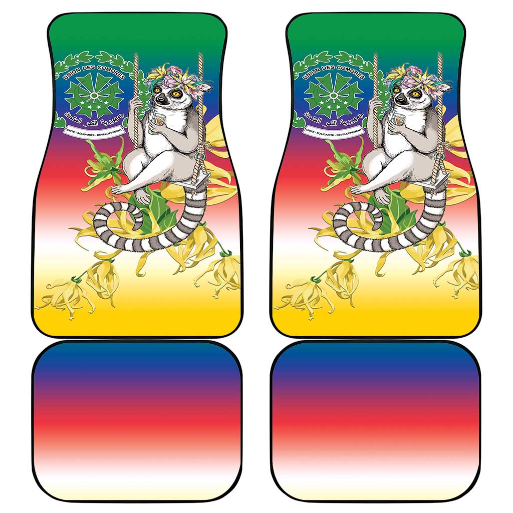Comoros Mongoose Lemur Car Mats Coat Of Arms With Ylang Ylang