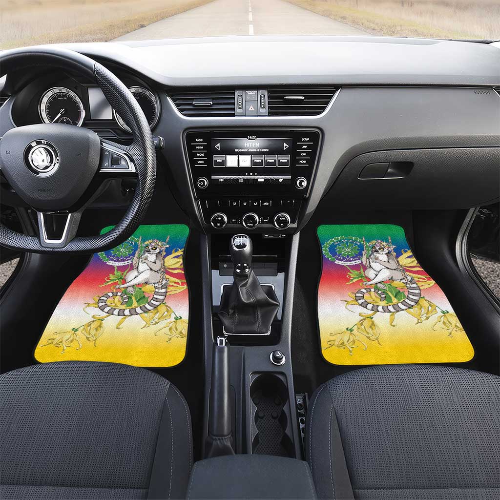 Comoros Mongoose Lemur Car Mats Coat Of Arms With Ylang Ylang