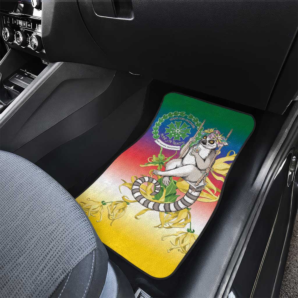 Comoros Mongoose Lemur Car Mats Coat Of Arms With Ylang Ylang