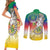 Comoros Mongoose Lemur Couples Matching Short Sleeve Bodycon Dress and Long Sleeve Button Shirt Coat Of Arms With Ylang Ylang