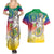 Comoros Mongoose Lemur Couples Matching Summer Maxi Dress and Hawaiian Shirt Coat Of Arms With Ylang Ylang