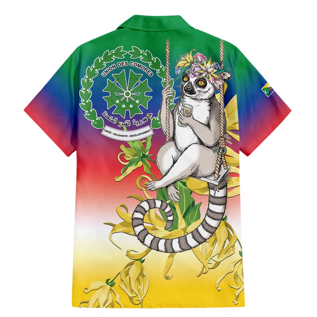 Comoros Mongoose Lemur Family Matching Mermaid Dress and Hawaiian Shirt Coat Of Arms With Ylang Ylang