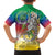 Comoros Mongoose Lemur Family Matching Off The Shoulder Long Sleeve Dress and Hawaiian Shirt Coat Of Arms With Ylang Ylang