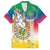 Comoros Mongoose Lemur Family Matching Off The Shoulder Long Sleeve Dress and Hawaiian Shirt Coat Of Arms With Ylang Ylang