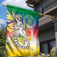 Comoros Mongoose Lemur Garden Flag Coat Of Arms With Ylang Ylang
