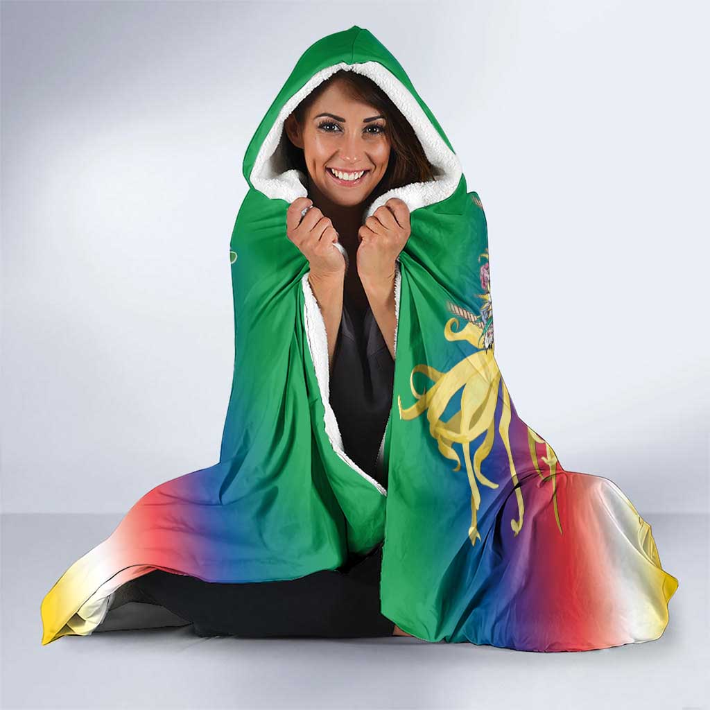 Comoros Mongoose Lemur Hooded Blanket Coat Of Arms With Ylang Ylang
