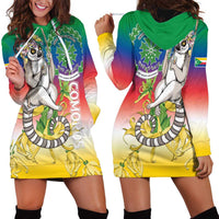 Comoros Mongoose Lemur Hoodie Dress Coat Of Arms With Ylang Ylang