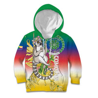 Comoros Mongoose Lemur Kid Hoodie Coat Of Arms With Ylang Ylang