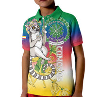 Comoros Mongoose Lemur Kid Polo Shirt Coat Of Arms With Ylang Ylang