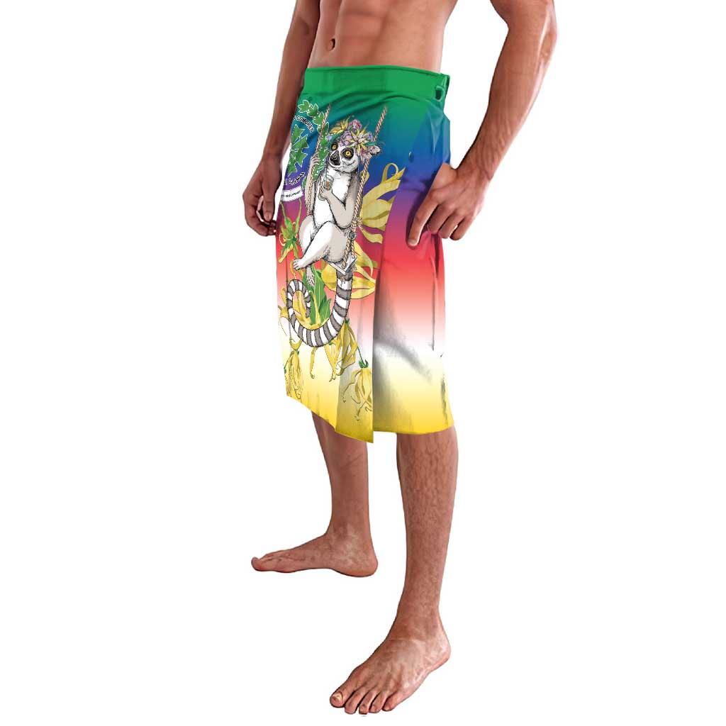 Comoros Mongoose Lemur Lavalava Coat Of Arms With Ylang Ylang