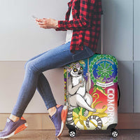 Comoros Mongoose Lemur Luggage Cover Coat Of Arms With Ylang Ylang