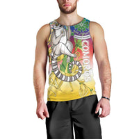 Comoros Mongoose Lemur Men Tank Top Coat Of Arms With Ylang Ylang