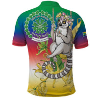 Comoros Mongoose Lemur Polo Shirt Coat Of Arms With Ylang Ylang