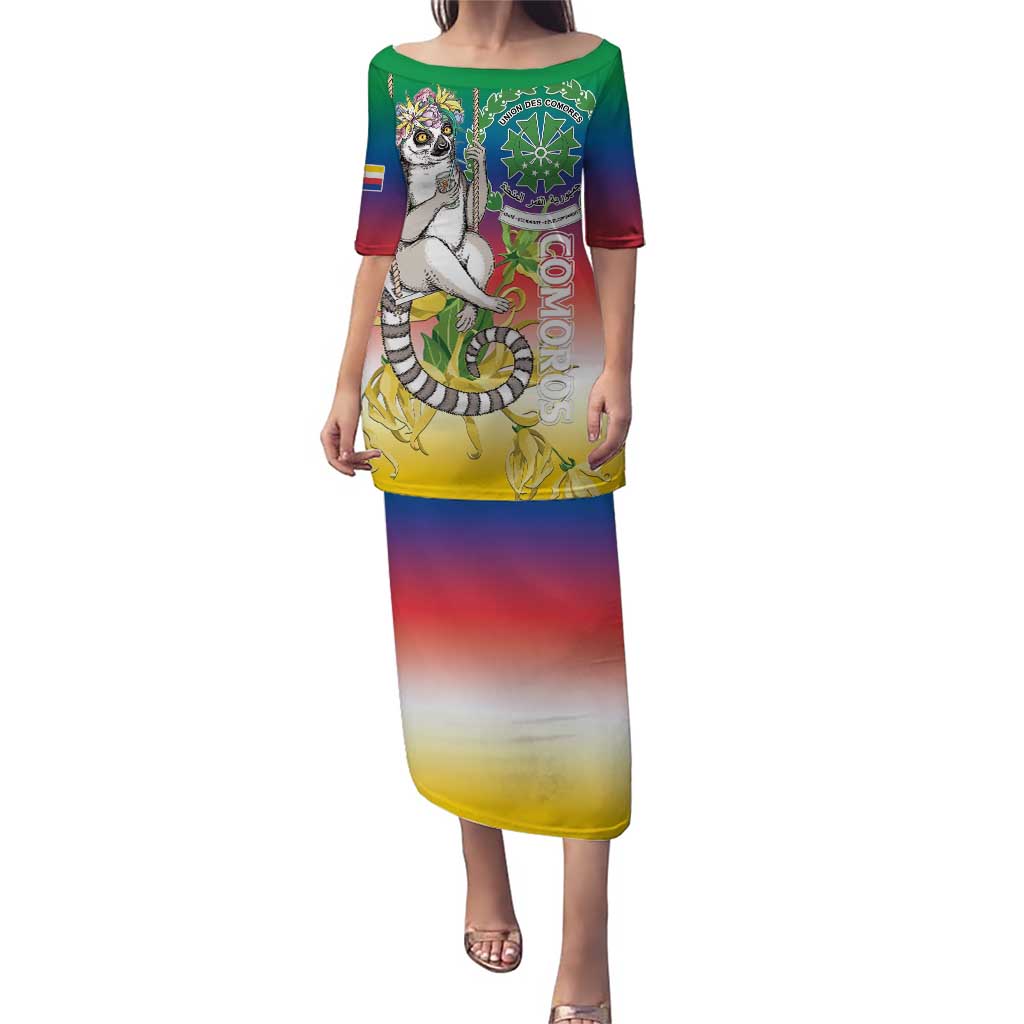 Comoros Mongoose Lemur Puletasi Coat Of Arms With Ylang Ylang