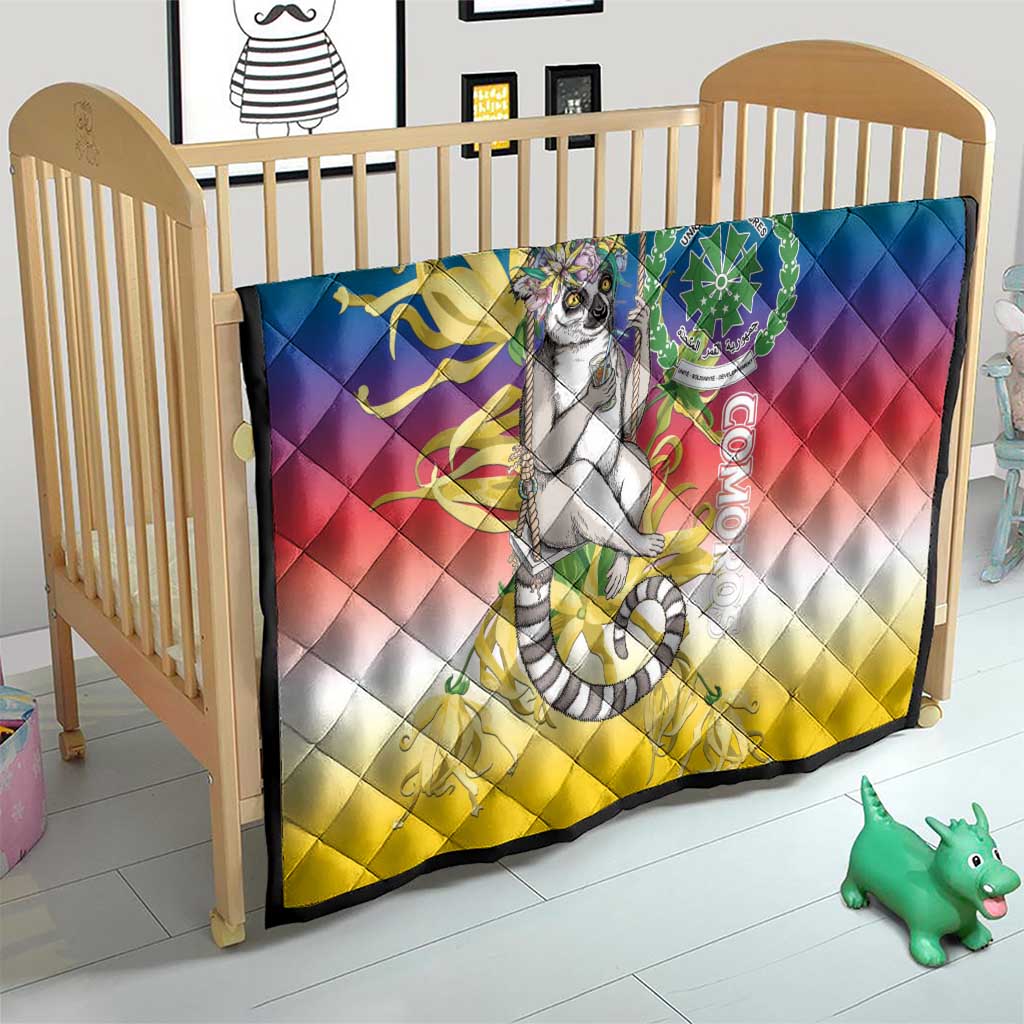 Comoros Mongoose Lemur Quilt Coat Of Arms With Ylang Ylang