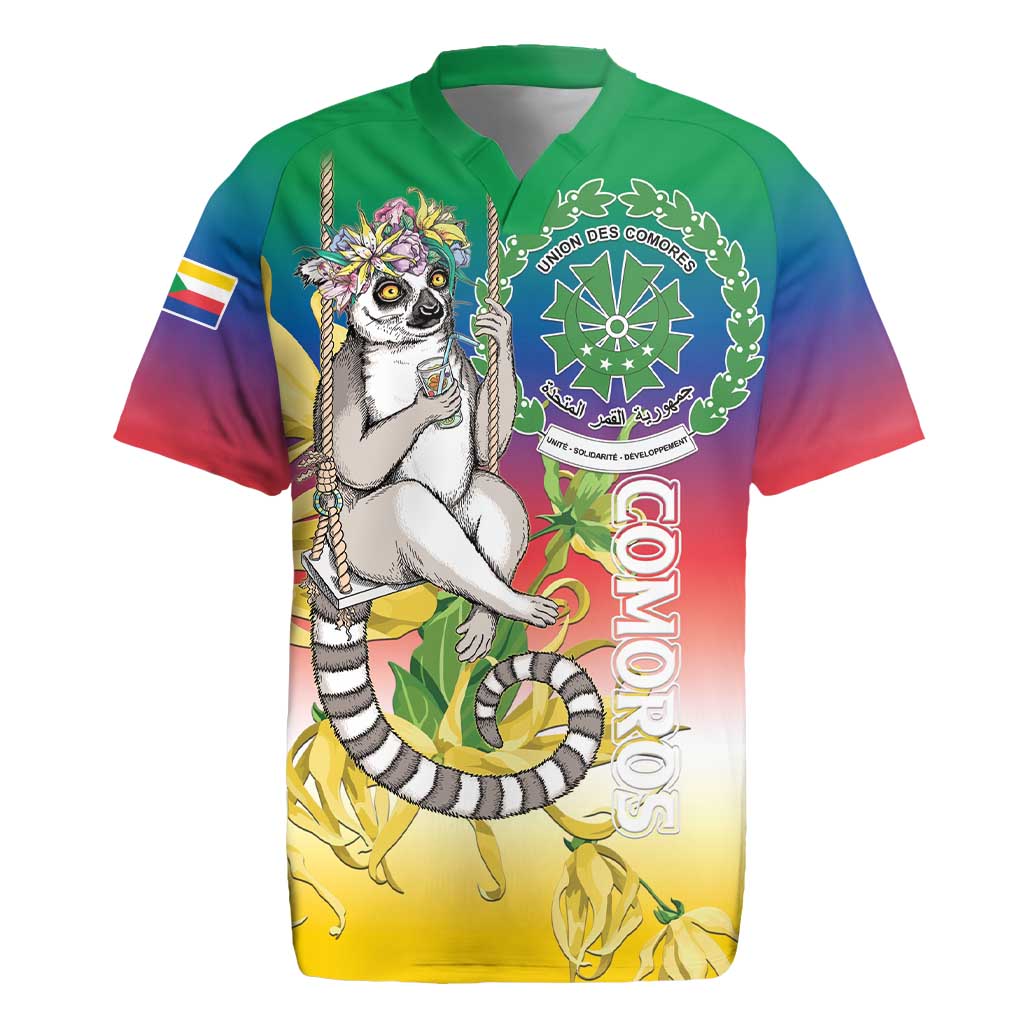 Comoros Mongoose Lemur Rugby Jersey Coat Of Arms With Ylang Ylang