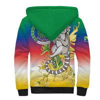 Comoros Mongoose Lemur Sherpa Hoodie Coat Of Arms With Ylang Ylang
