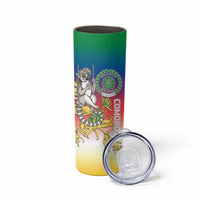Comoros Mongoose Lemur Skinny Tumbler Coat Of Arms With Ylang Ylang