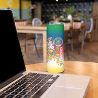 Comoros Mongoose Lemur Skinny Tumbler Coat Of Arms With Ylang Ylang