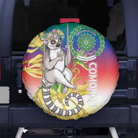Comoros Mongoose Lemur Spare Tire Cover Coat Of Arms With Ylang Ylang