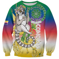 Comoros Mongoose Lemur Sweatshirt Coat Of Arms With Ylang Ylang