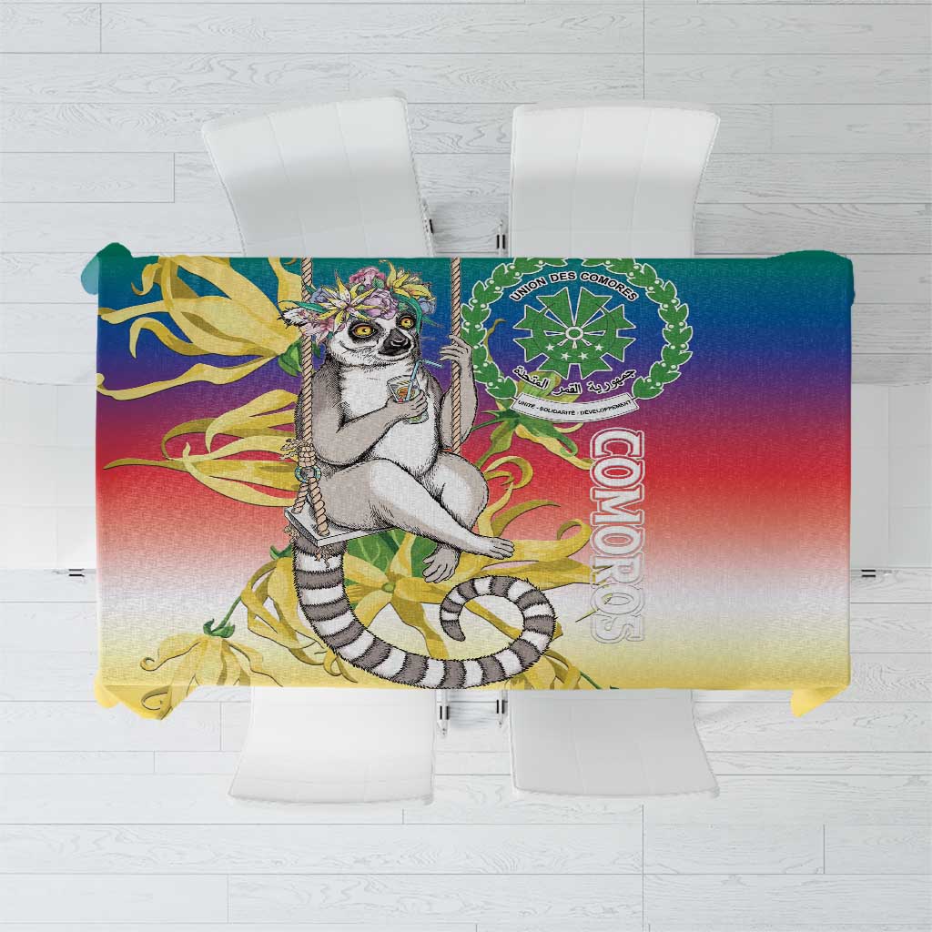 Comoros Mongoose Lemur Tablecloth Coat Of Arms With Ylang Ylang