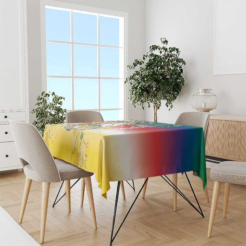 Comoros Mongoose Lemur Tablecloth Coat Of Arms With Ylang Ylang