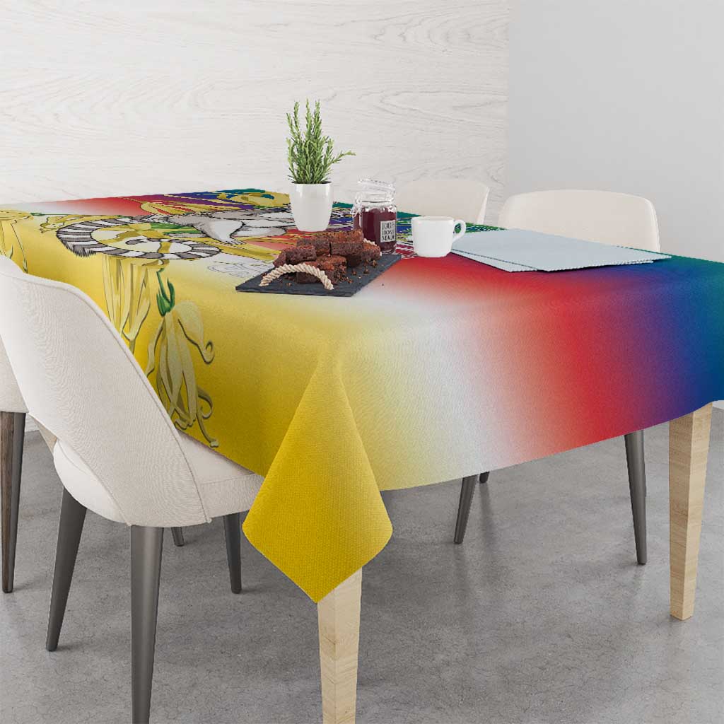 Comoros Mongoose Lemur Tablecloth Coat Of Arms With Ylang Ylang