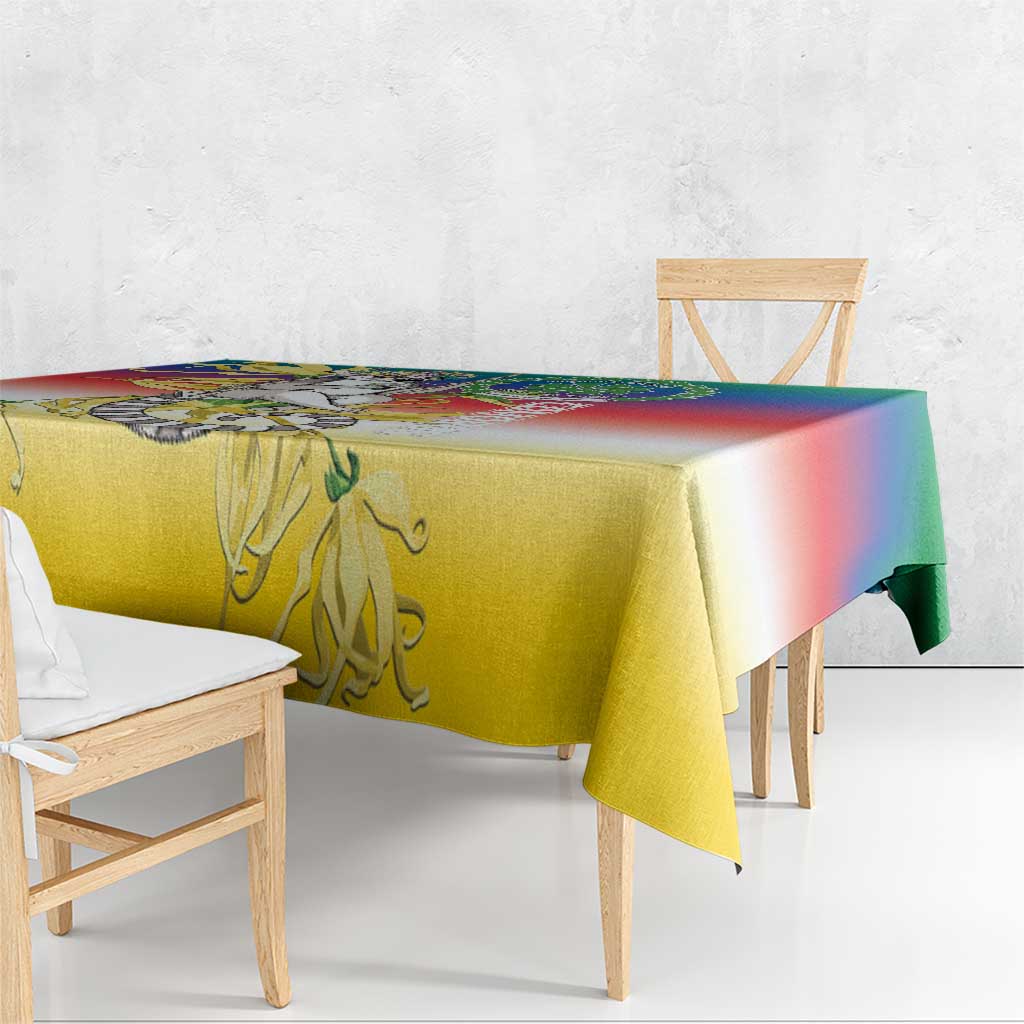 Comoros Mongoose Lemur Tablecloth Coat Of Arms With Ylang Ylang
