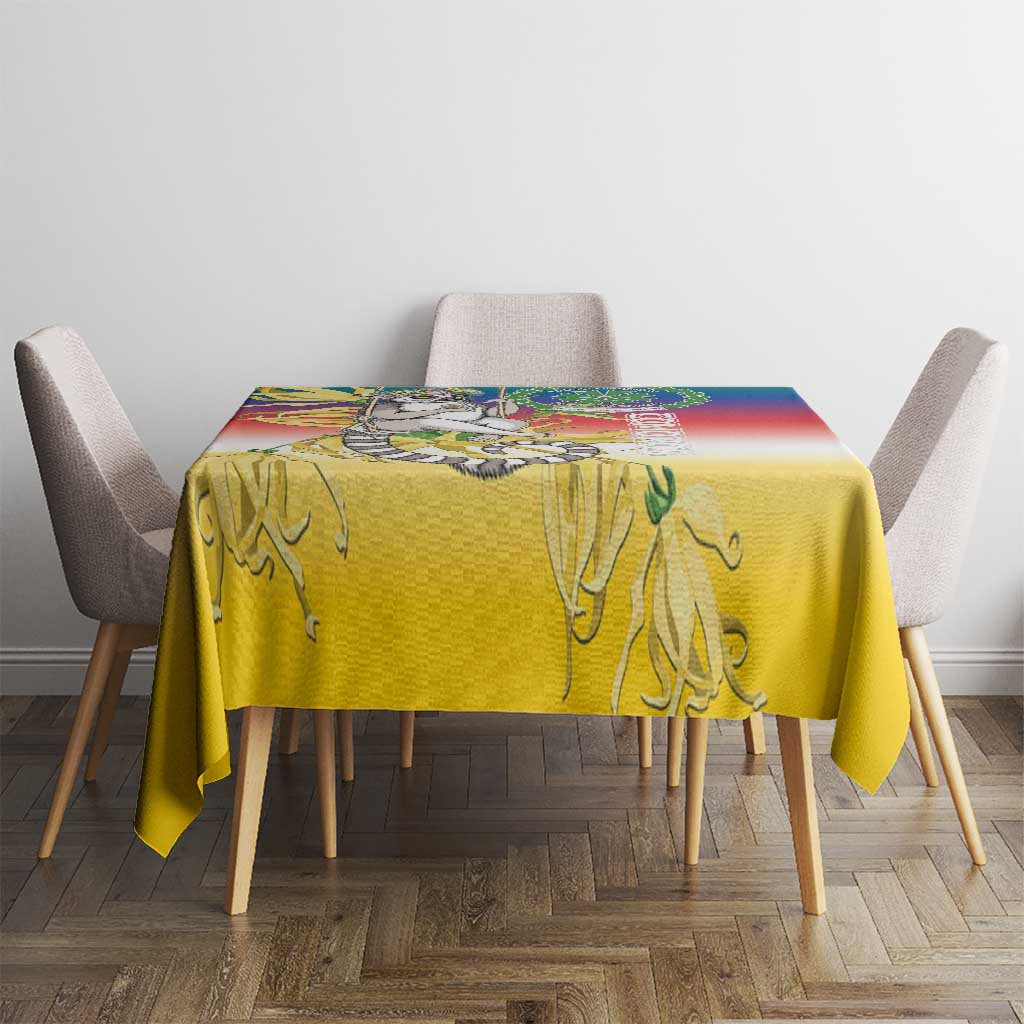 Comoros Mongoose Lemur Tablecloth Coat Of Arms With Ylang Ylang